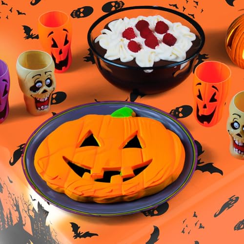 Yellow Halloween Disposable Plastic Tablecloth 6pcs 108x54 Inches for Party Decor