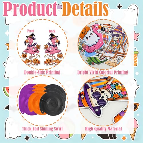 Summer Halloween Party Decorations Set - Tropical Beach & Pool Theme, Ceiling Swirls & Cardstock Decor