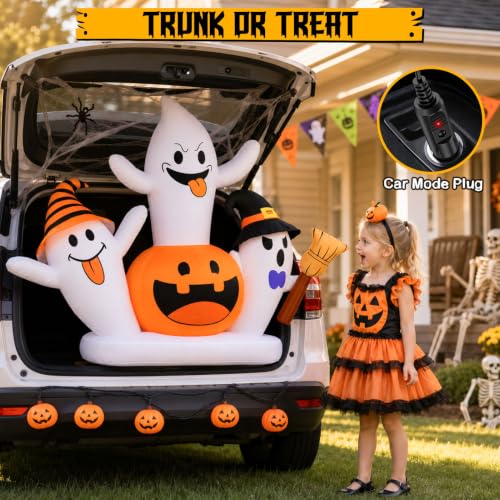 Inflatable Ghost Car Decoration Kit for Halloween Trunk or Treat Outdoor Display