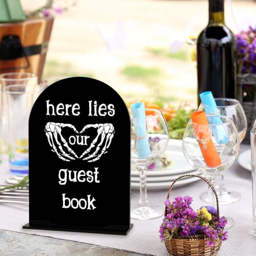 Guest Acrylic Sign for Halloween Gothic Wedding - Our Guest Book Variation
