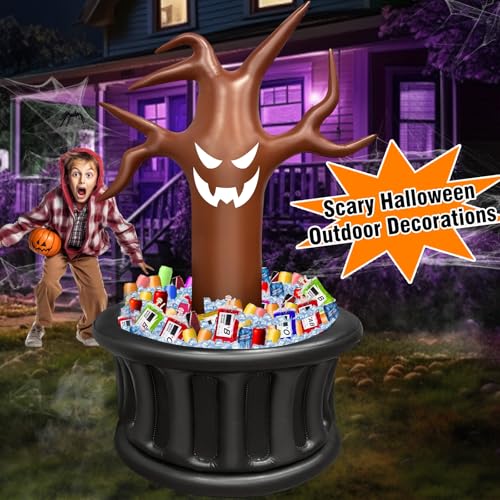 Halloween Dead Tree Inflatable Cooler - 100+ Cans Capacity, Spooky Party Decor