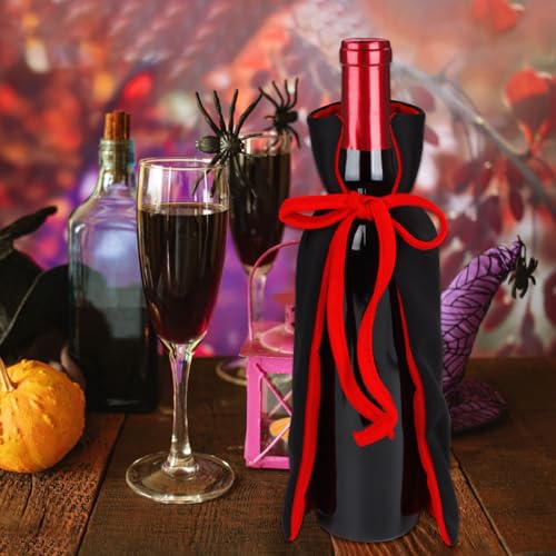 Vampire Halloween Wine Bottle Cover - 2pcs Dracula Party Decor, Ghost Festival Table Ornament