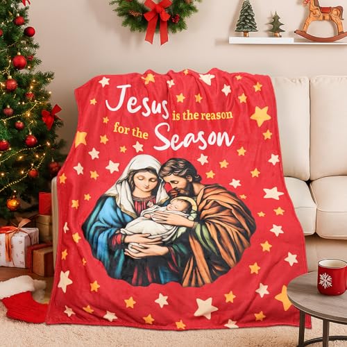 Christmas Nativity Throw Blanket 50x60 Inch Cozy Soft Holiday Decor