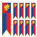 Medieval Castle Flags Set - Blue, Red & Gold Banners for Parties & Events - 8 Pcs (Variation: Blue, Red & Gold / 8)