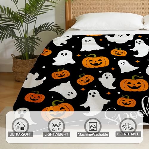 Halloween Blanket Flannel Throw for Couch Bed Camping 50x60 Inches