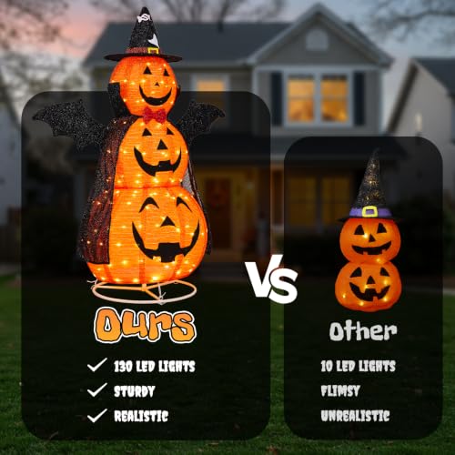 Halloween Yard Decoration 5FT 3-Tier Pumpkin Fabric with Cape & Wings - Variation of THIS listing