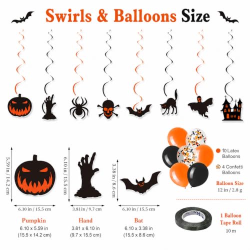 Halloween Party Decorations Set with Banner Balloons & Ghost Lanterns