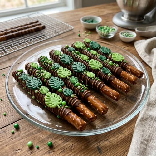 Jungle Leopard & Tropical Leaf Silicone Fondant Mold Set - Style G