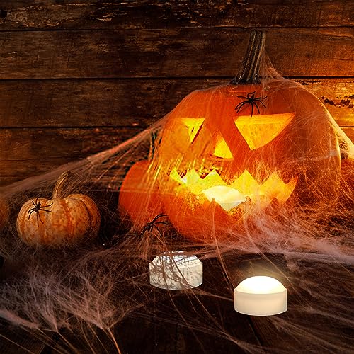 Halloween Pumpkin Lights 6 Pack with Remote & Timer - White - iZAN