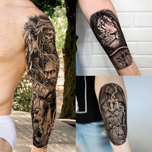 Temporary Tattoos Full Arm Sleeve Zeus God Design - Variation of SleeveZeus