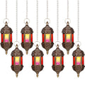 Retisee 8 Pcs Moroccan Hexagon Candle Lantern Holders - Indoor Outdoor Decor