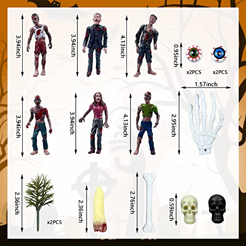 17 PCS Zombie Cake Decorations Set for Halloween Birthday Party Cake Toppers