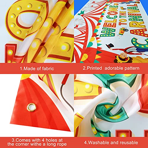 Carnival Banner Welcome to the Carnival 72x44 Inch Party Backdrop & Balloon Set