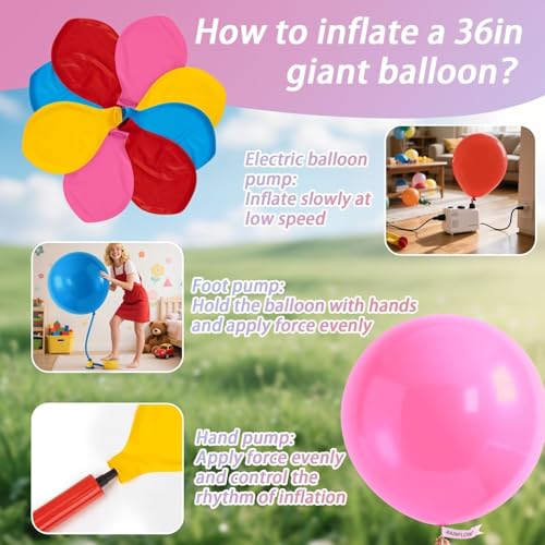 36 Inch Latex Giant Balloons - 8 Pack for Party Decorations & Play