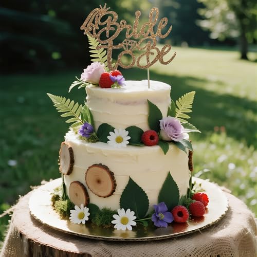 Orange Glitter Bride To Be Cake Topper - Bridal Shower & Bachelorette Decor