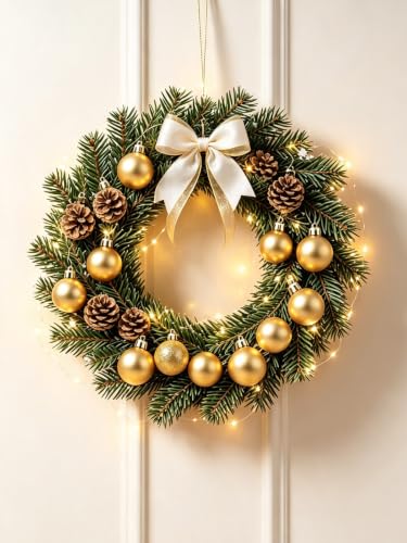 Mini Shatterproof Christmas Balls - Gold 24 Pack, 3cm Holiday Tree Ornaments with Hooks