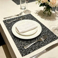Black Glitter Rhinestone Table Mat - 12x18 Inch Rectangular Diamond Placemat for Party Decor - Variation of THIS listing