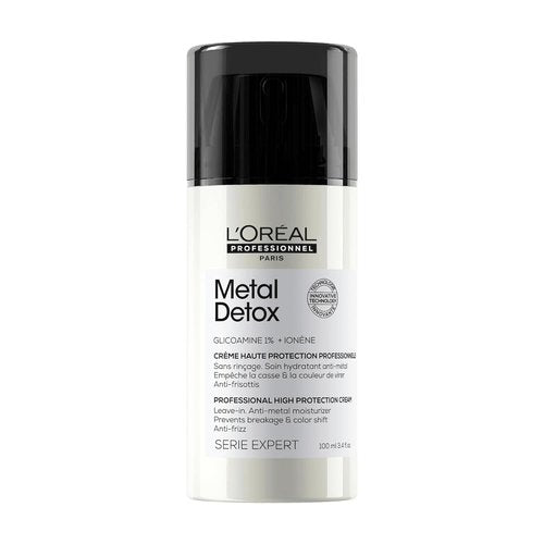 L'Oréal Professionnel Paris Metal Detox Smoothing Cream - Lightweight Leave-In Treatment for All Hair Types | Hydrates & Protects Against Frizz, UV & Metals