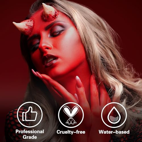 Red Face & Body Paint - Water-Based, Non-Toxic Halloween, Cosplay & Art Makeup