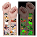 Glow Halloween Temporary Tattoos - 10 Sheets Kids Party Favors & Decorations