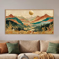 Boho Mountain Colorful Wall Art Set - 20x40 Inches, Framed Canvas, Variations Included