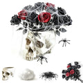 4-in-1 Gothic Halloween Skull Planter Centerpiece Set - Spooky Decor