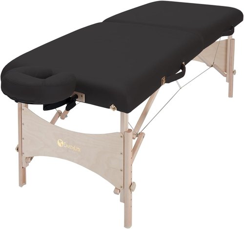 EarthLite Harmony DX Portable Massage Table - Complete Package with Face Cradle & Carrying Case | 30" x 73", Black