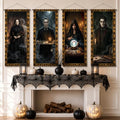 Halloween Haunted Mansion Portrait Wall Banners 4-Pack - Spooky Gothic Decor