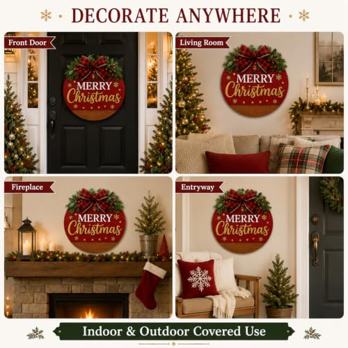 Merry Christmas Sign for Wreath - Outdoor Front Door Decoration - Variation of THIS Listing
