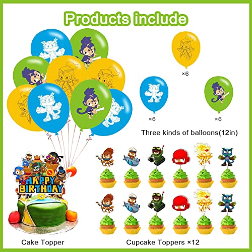 Bloons TD 6 Birthday Party Decorations Set with Banner Balloons & Cake Toppers