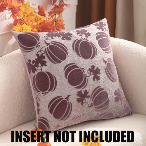 Halloween Pumpkin Pillow Covers 20x20 Set of 2 Purple Fall Decor