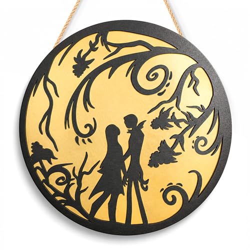 Halloween Door Sign - Nightmare Before Holiday Christmas Wreath Decor