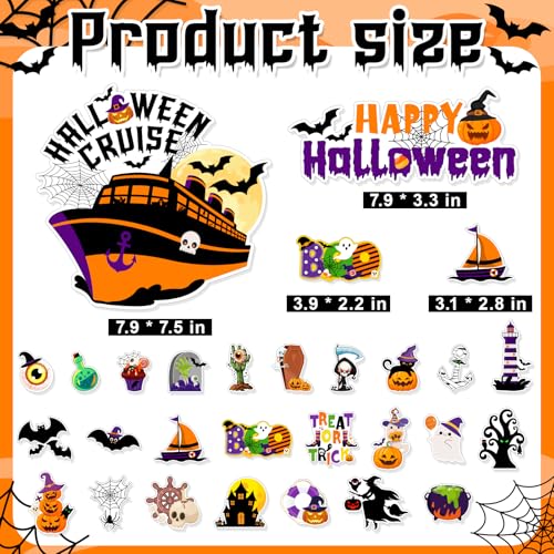 Halloween Cruise Door Magnets - 27 Reusable Spooky Cabin Decorations