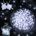 White 50pcs Mini LED Balloon Lights - Flashing Multicolor Waterproof Party Decor