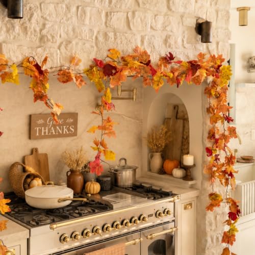 36 Pack Fall Leaf Garland 212.4Ft Autumn Maple Leaves Thanksgiving Decor