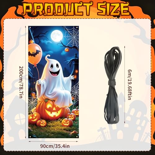 Halloween Door Cover for Front Door Banner Wall Backdrop - Halloween Style