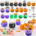 24PCS Halloween Mini Candy Buckets Set - Skull Pumpkin Ghost Novelty Decorations