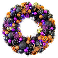 17 Inch Halloween Wreath with Lights - Spooky Front Door Decor - Trick-or-Treat Season