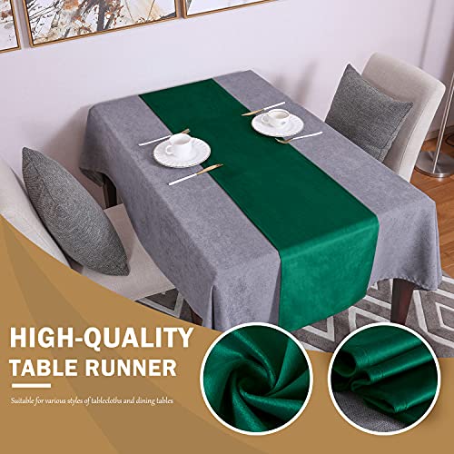 Emerald Green Velvet Table Runner 14x51 Inch - Decorative Dining Accessory