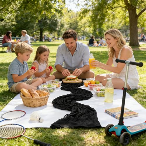 Black Cheesecloth Table Runner 10Ft - 4 Pack 23 x 120 Inches - Elegant Decor