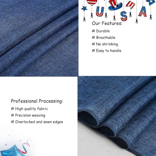 4 Pack Navy Blue Burlap Table Runners 13x108 Inches Farmhouse Decor