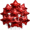 60 Pcs Red 6 Inch Star Foil Balloons for Christmas Party Decoration - Self Inflating