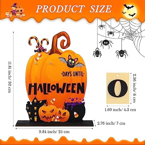 Halloween Wooden Advent Calendar Pumpkin Countdown Decor for Kids & Home
