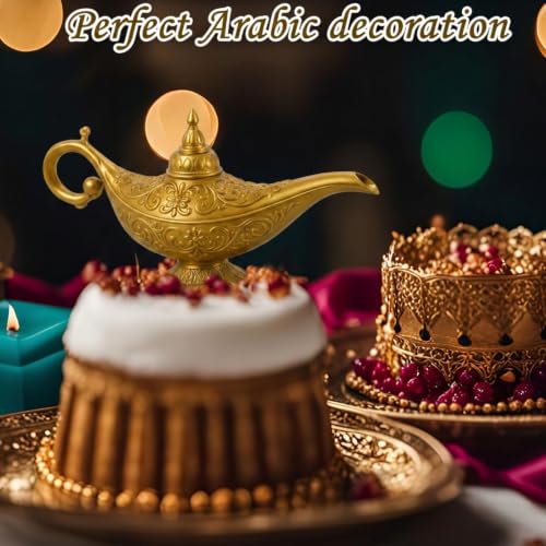 3 Pack Gold Vintage Magic Lamps Arabian Party & Halloween Prop - Costume Accessory