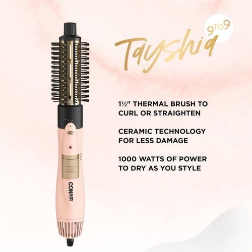 Tayshia by Conair 2-in-1 Double Ceramic Lightweight Hot Air Brush BC171TR