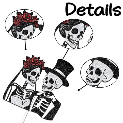 Halloween Wedding Cake Topper Glitter Black Silver Party Decor