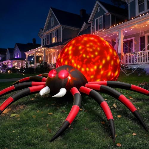 6 FT Inflatable Spider Halloween Decoration with Animated LED Lights