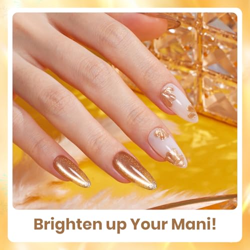 Beetles Fall Gel Polish Set - Mixed Finishes Golden Red Glitter Nail Polish