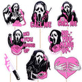 Pink Horror Movie Cupcake Toppers 24PCS Halloween Party Decor