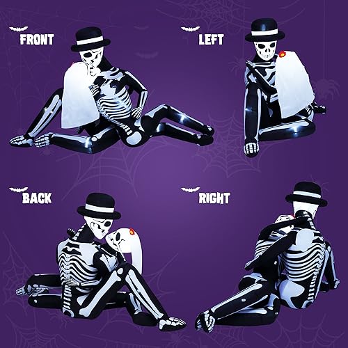 Halloween Inflatable Skeleton Couple - 8.5 FT Cuddling Spooky Decor with LED Lights - Variation of This Listing